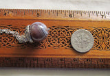 Botswana Agate Gemstone Silver Acorn Pendant Necklace