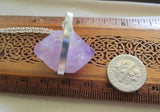 Lavender Amethyst Natural Gemstone Crystal Pendant Necklace