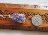 Chevron Amethyst Purple Crystal Pendant Necklace