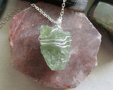 Green Apatite Natural Raw Gemstone Crystal Pendant Necklace