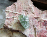 Green Apatite Natural Raw Gemstone Crystal Pendant Necklace