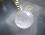 Aqua Aura Mystic Quartz Crystal Sphere Pendant Necklace