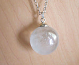 Aqua Aura Mystic Quartz Crystal Sphere Pendant Necklace