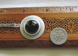 Black Onyx Natural Gemstone Silver Pendant Necklace