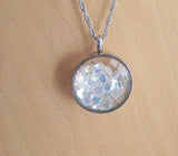 Preciosa Aurora Borealis Crystals Double Sided Glass Bubble Locket Necklace