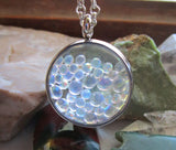 Fairy Orbs Iridescent Double Sided Glass Bubble Locket Necklace