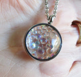 Fairy Orbs Iridescent Double Sided Glass Bubble Locket Necklace