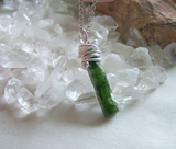 Green Chrome Diopside Raw Gemstone Natural Crystal Pendant Necklace