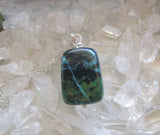 Chrysocolla Natural Polished Stone Pendant Necklace