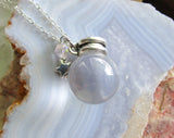 Mini Quartz Crystal Ball Silver Star Pendant Necklace