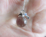 Mini Quartz Crystal Ball Silver Star Pendant Necklace