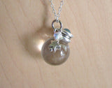 Mini Quartz Crystal Ball Silver Star Pendant Necklace