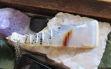 Dendrite Agate Natural Crystal Wire Wrapped Pendant Necklace