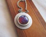 Dragon's Breath Opal Silver Frame Setting Pendant Necklace