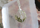 Green Epidote Quartz Natural Crystal Gemstone Pendant