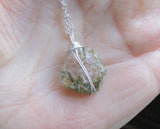 Green Epidote Quartz Natural Crystal Gemstone Pendant