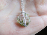 Green Epidote Quartz Natural Crystal Gemstone Pendant