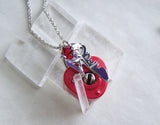 Captured Heart Lock and Key Quartz Crystal Necklace