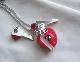 Captured Heart Lock and Key Quartz Crystal Necklace