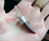 Amber Agate Natural Gemstone Horn Pendant Necklace