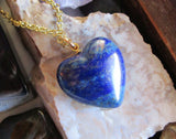 Blue Lapis Lazuli Gemstone Heart Pendant Necklace