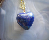 Blue Lapis Lazuli Gemstone Heart Pendant Necklace