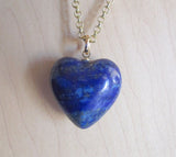 Blue Lapis Lazuli Gemstone Heart Pendant Necklace