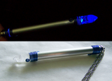 Water Element Light Up Blue Quartz Crystal Wand Pendant