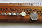 Mother of Pearl and Silver Rose Pendant Necklace