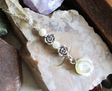Mother of Pearl and Silver Rose Pendant Necklace