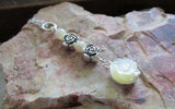 Mother of Pearl and Silver Rose Pendant Necklace