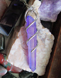 Indigo Violet Mystic Quartz Crystal Pendant Necklace