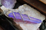 Indigo Violet Mystic Quartz Crystal Pendant Necklace