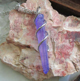 Indigo Violet Mystic Quartz Crystal Pendant Necklace