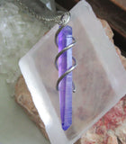 Indigo Violet Mystic Quartz Crystal Pendant Necklace