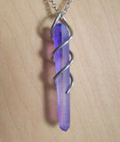 Indigo Violet Mystic Quartz Crystal Pendant Necklace