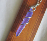 Indigo Violet Mystic Quartz Crystal Pendant Necklace