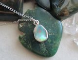 Welo Opal Natural Gemstone Sterling Silver Pendant Necklace