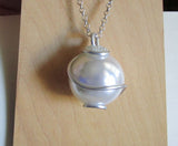 Satin White Czech Glass Pearl Wire Wrapped Pendant Necklace