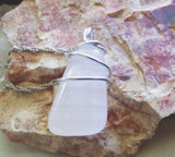 Pink Calcite Natural Gemstone Crystal Wire Wrapped Pendant Necklace