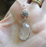 Natural Clear Quartz Celtic Knot Pendant Necklace