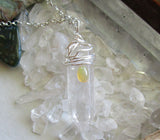 Quartz Crystal Natural Welo Opal Gemstone Pendant Necklace