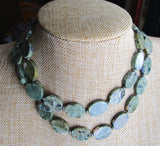 Natural Rainforest Jasper Rhyolite Gemstone Beaded Necklace