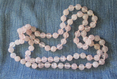 Rose Quartz Natural Gemstone Beaded Necklace