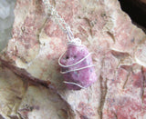 Pink Ruby Raw Natural Gemstone Crystal Pendant Necklace