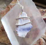 Tiffany Stone Natural Violet Opal Fluorite Pendant Necklace