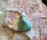 Vesuvianite Natural Green Crystal Pendant Necklace