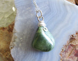 Vesuvianite Natural Green Crystal Pendant Necklace