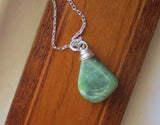 Vesuvianite Natural Green Crystal Pendant Necklace