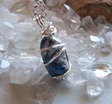 Natural Polished Afghanite Granite Wire Wrapped Pendant